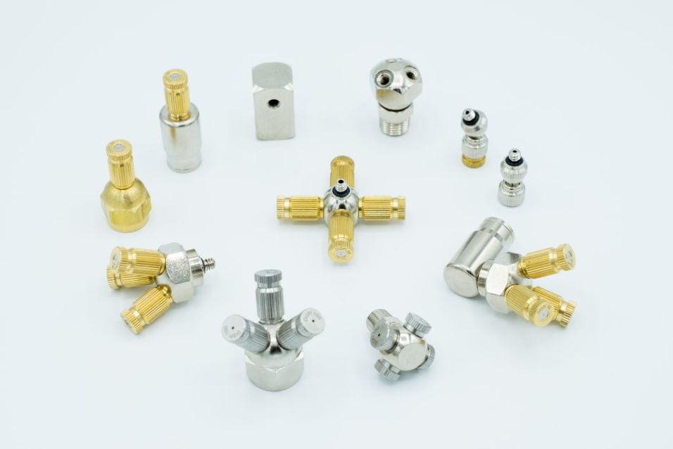 DISPI misting systems, fittings and nozzles